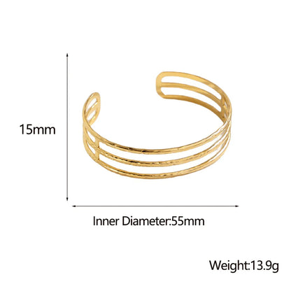 Fashion C Shape Titanium Steel Plating Bangle