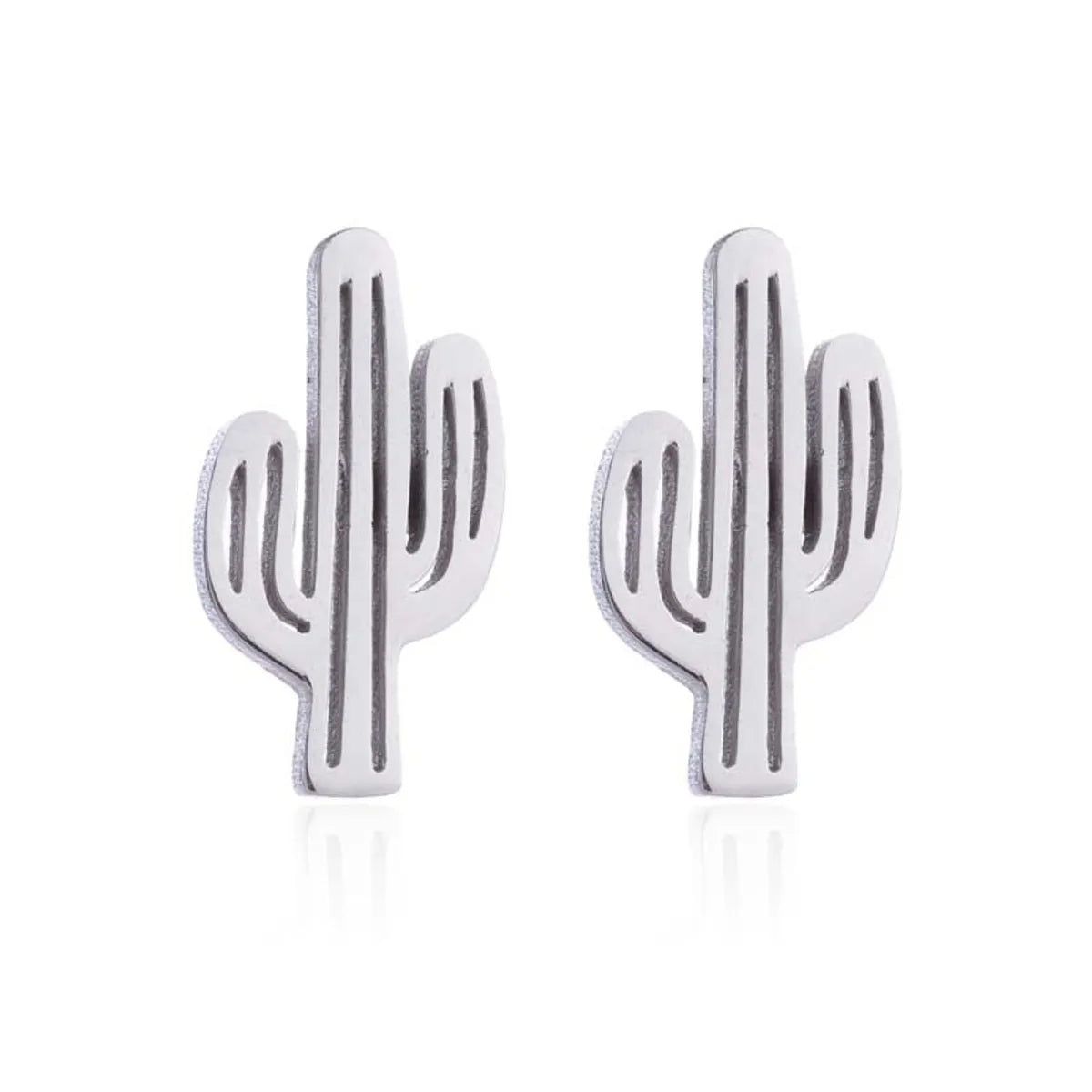 Fashion Cactus Stainless Steel Jewelry Set 2 Pieces