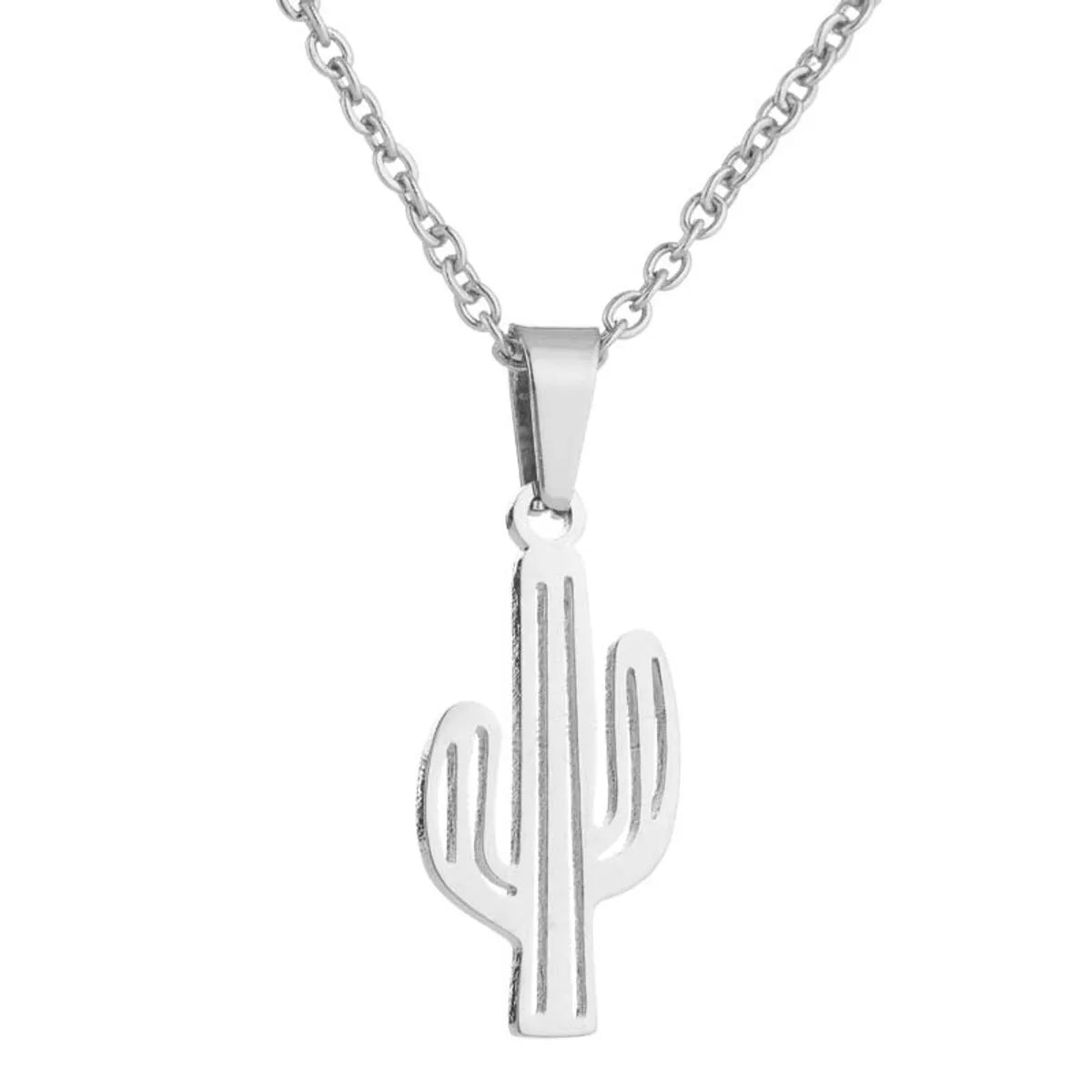 Fashion Cactus Stainless Steel Jewelry Set 2 Pieces