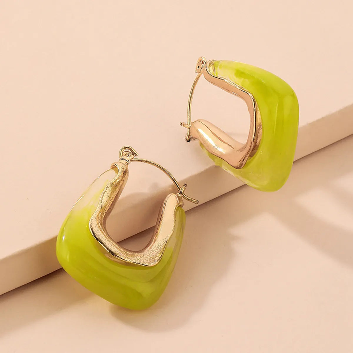 Fashion Candy Color U-shaped Resin Geometric Earrings Wholesale Gooddiy