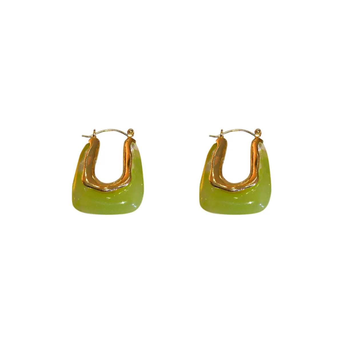 Fashion Candy Color U-shaped Resin Geometric Earrings Wholesale Gooddiy