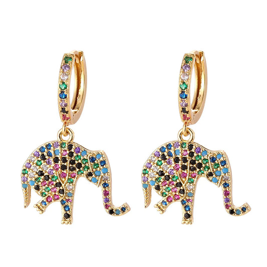 Fashion Cartoon Animal Full Diamond Micro-inlaid Zircon Earrings