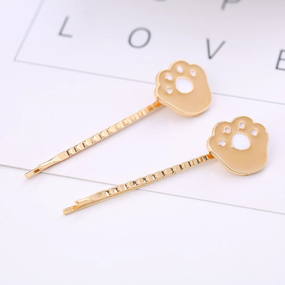 Fashion Cartoon Animal Puppy Cat Paw Alloy Hairpin Bangs Clip Side Clip Headwear