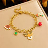 Fashion Cartoon Animals Stainless Steel Jewelry Set With Earrings Necklaces And Bracelets Electroplated O Chain And Little Bear Pig Pendant