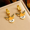 Fashion Cartoon Animals Stainless Steel Jewelry Set With Earrings Necklaces And Bracelets Electroplated O Chain And Little Bear Pig Pendant