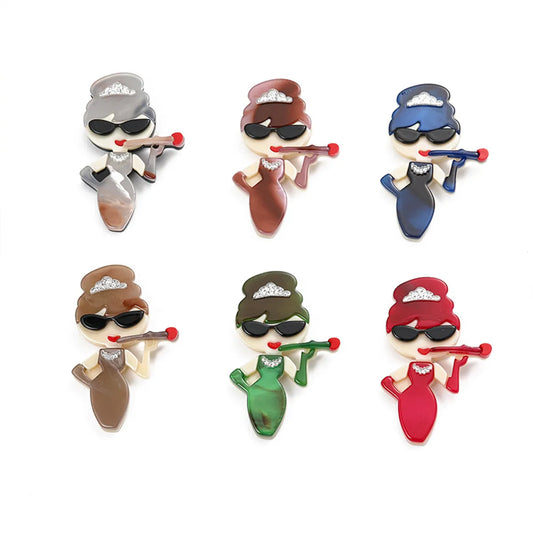 Fashion Cartoon Arylic Women'S Brooches