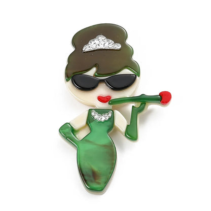 Fashion Cartoon Arylic Women'S Brooches