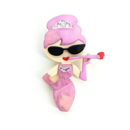 Fashion Cartoon Arylic Women'S Brooches