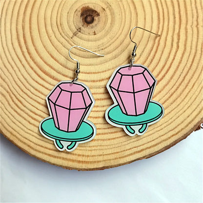 Fashion Cartoon Arylic Women'S Drop Earrings 1 Pair