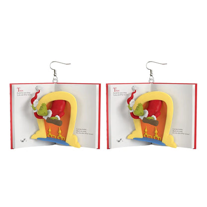 1 Pair Fashion Cartoon Character Carving Arylic Drop Earrings