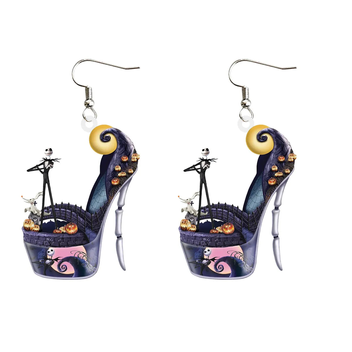 1 Pair Fashion Cartoon Character Carving Arylic Drop Earrings