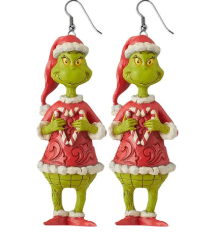 1 Pair Fashion Cartoon Character Carving Arylic Drop Earrings