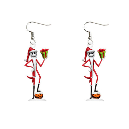 1 Pair Fashion Cartoon Character Carving Arylic Drop Earrings