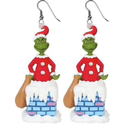 1 Pair Fashion Cartoon Character Carving Arylic Drop Earrings