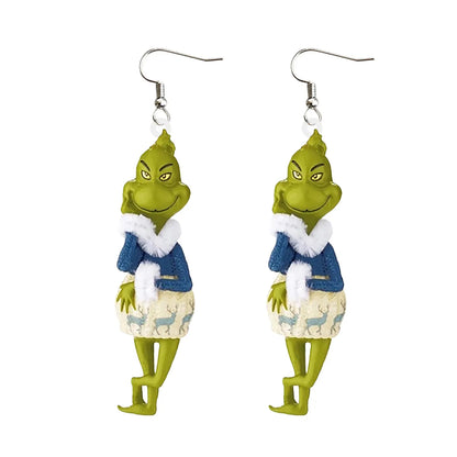 1 Pair Fashion Cartoon Character Carving Arylic Drop Earrings