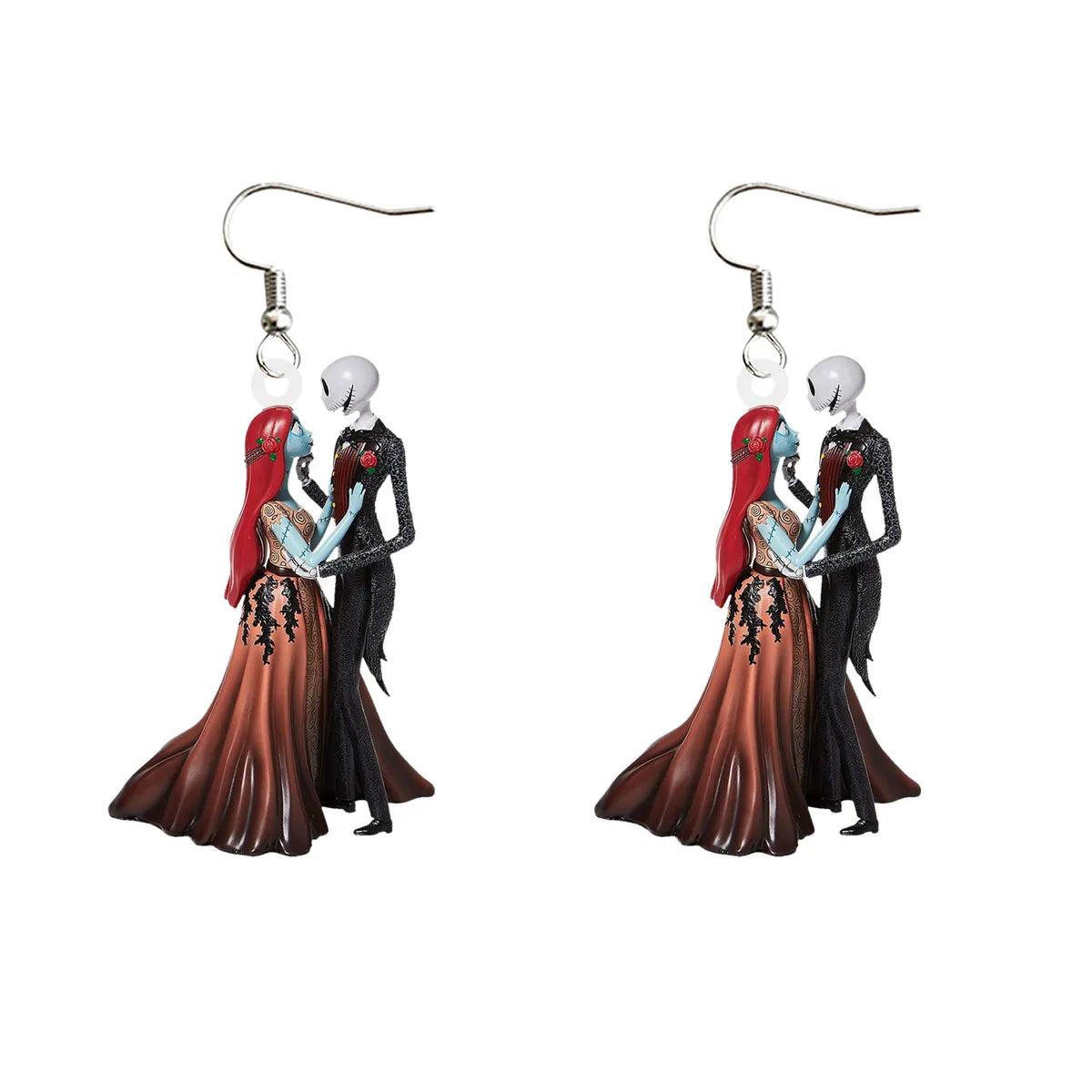 1 Pair Fashion Cartoon Character Carving Arylic Drop Earrings