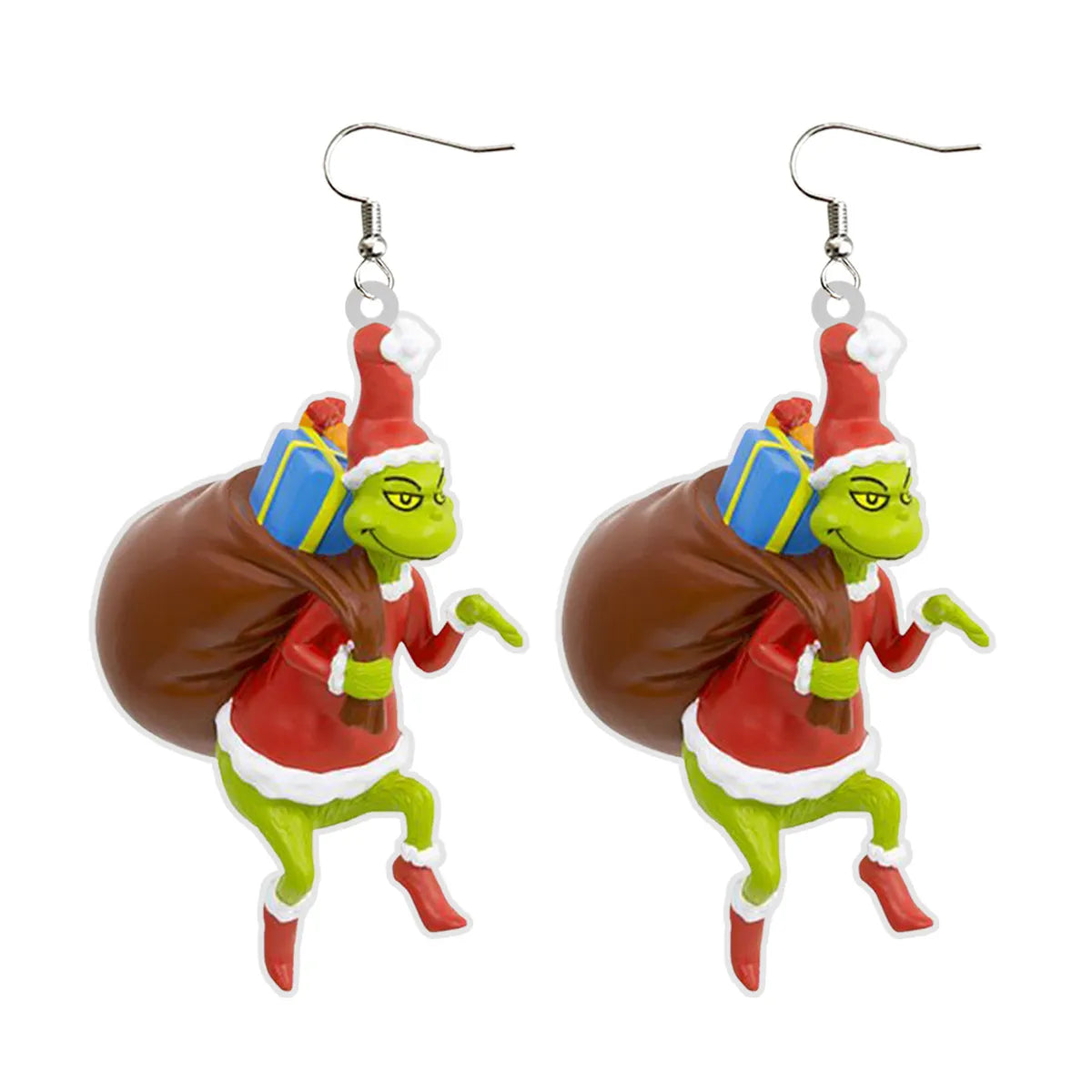 1 Pair Fashion Cartoon Character Carving Arylic Drop Earrings