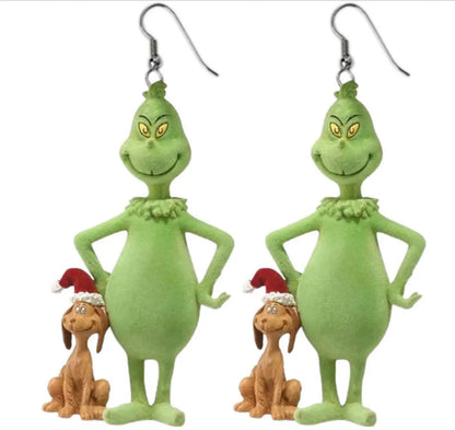 1 Pair Fashion Cartoon Character Carving Arylic Drop Earrings