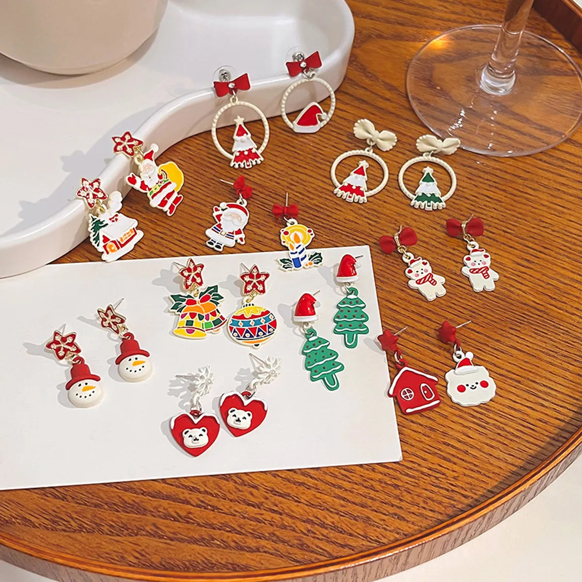 Fashion Cartoon Character Christmas Tree Santa Claus Alloy Plating Women's Drop Earrings 1 Pair