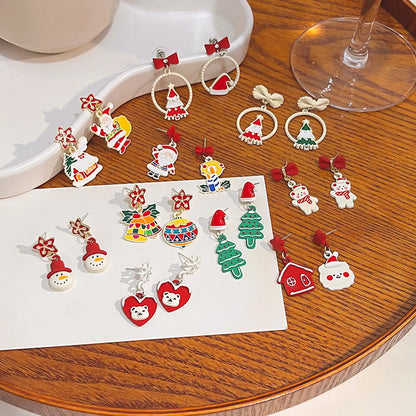 Fashion Cartoon Character Christmas Tree Santa Claus Alloy Plating Women's Drop Earrings 1 Pair