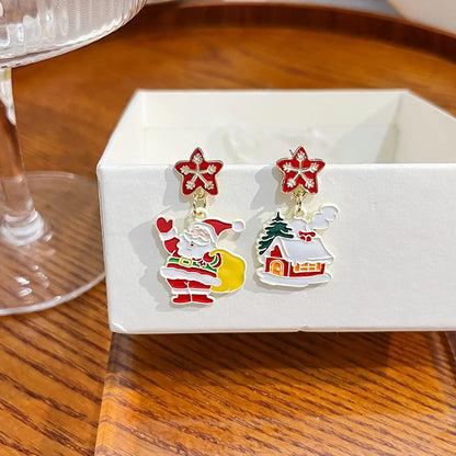 Fashion Cartoon Character Christmas Tree Santa Claus Alloy Plating Women's Drop Earrings 1 Pair