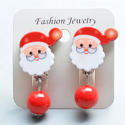 Fashion Cartoon Character Plastic Christmas Kid'S Ear Clips