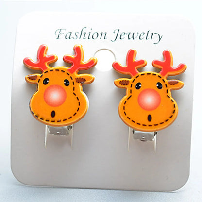 Fashion Cartoon Character Plastic Christmas Kid'S Ear Clips