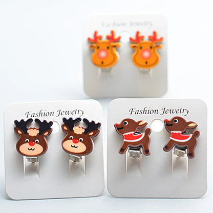 Fashion Cartoon Character Plastic Christmas Kid'S Ear Clips