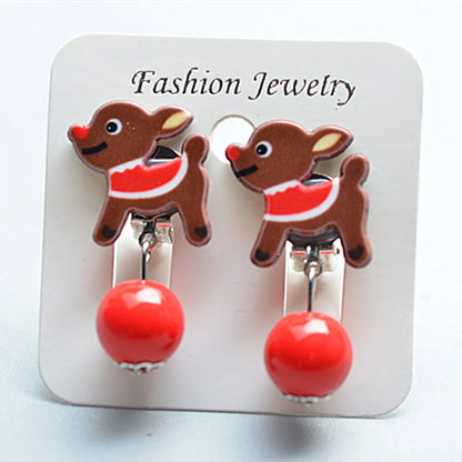 Fashion Cartoon Character Plastic Christmas Kid'S Ear Clips