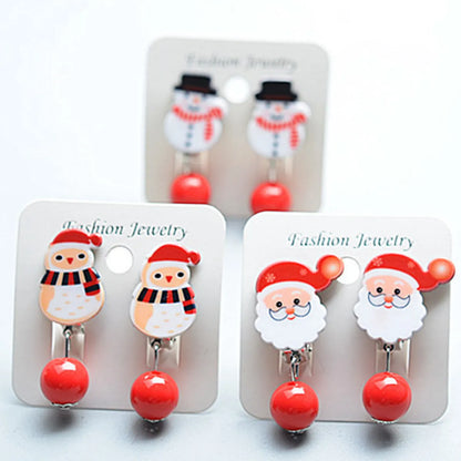 Fashion Cartoon Character Plastic Christmas Kid'S Ear Clips