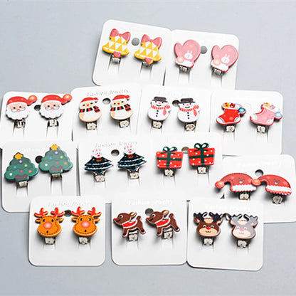 Fashion Cartoon Character Plastic Christmas Kid'S Ear Clips