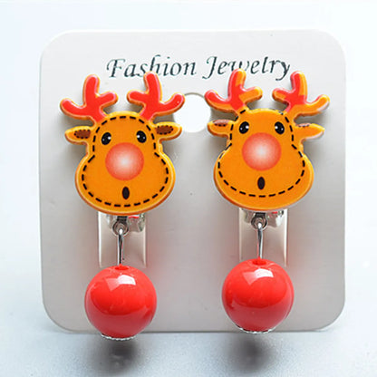 Fashion Cartoon Character Plastic Christmas Kid'S Ear Clips