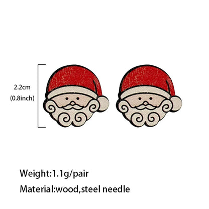 Fashion Cartoon Character Wood Handmade Unisex Earrings 1 Pair