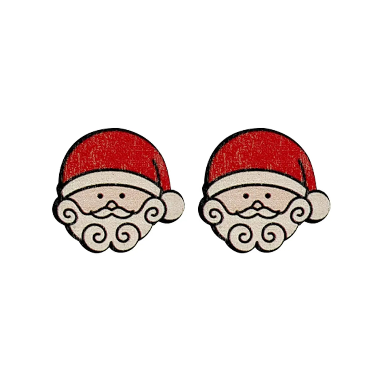 Fashion Cartoon Character Wood Handmade Unisex Earrings 1 Pair