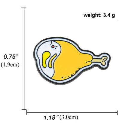 Fashion Cartoon Pizza Hamburger Bun Chicken Leg Collar Pin Badge