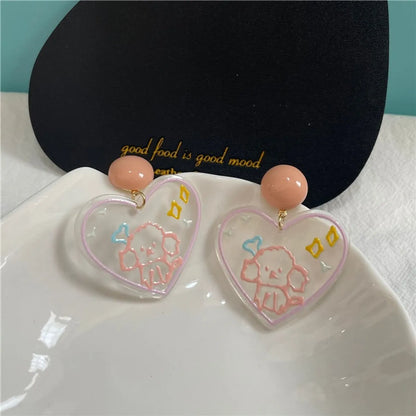 Fashion Cartoon Resin Drop Earrings