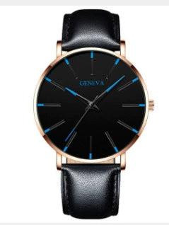 Fashion Casual Round Dial Alloy Strap Alloy Case Quartz Watch For Men