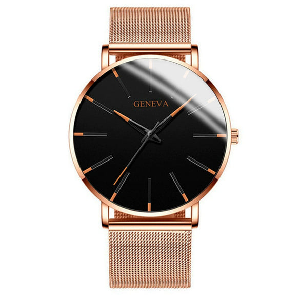 Fashion Casual Round Dial Alloy Strap Alloy Case Quartz Watch For Men