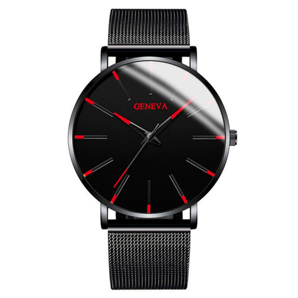 Fashion Casual Round Dial Alloy Strap Alloy Case Quartz Watch For Men