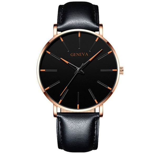Fashion Casual Round Dial Alloy Strap Alloy Case Quartz Watch For Men