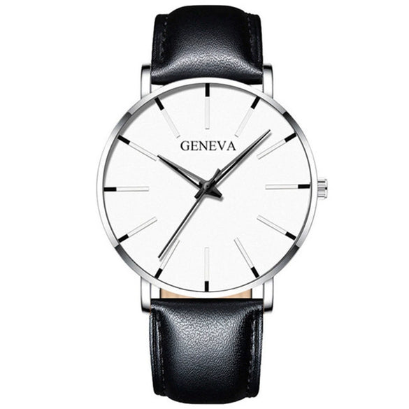 Fashion Casual Round Dial Alloy Strap Alloy Case Quartz Watch For Men
