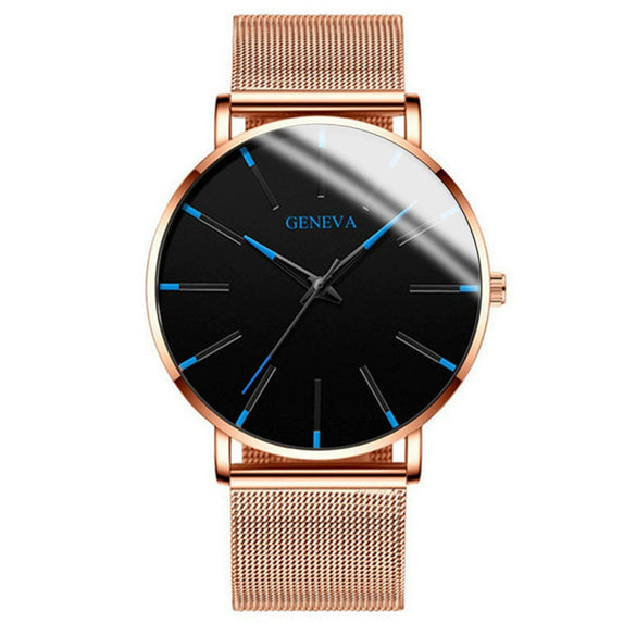 Fashion Casual Round Dial Alloy Strap Alloy Case Quartz Watch For Men