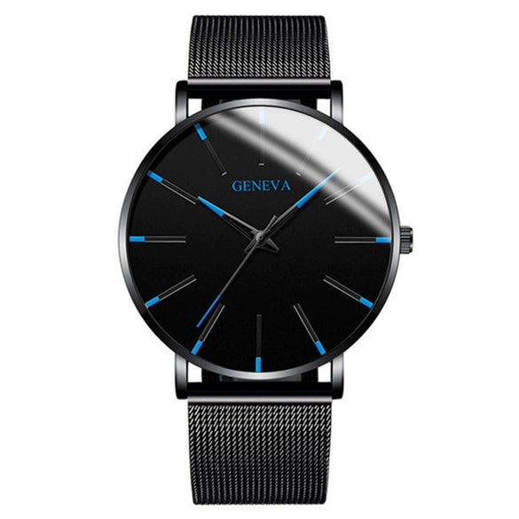 Fashion Casual Round Dial Alloy Strap Alloy Case Quartz Watch For Men