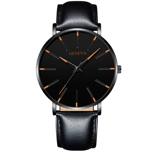 Fashion Casual Round Dial Alloy Strap Alloy Case Quartz Watch For Men