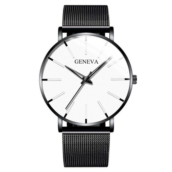Fashion Casual Round Dial Alloy Strap Alloy Case Quartz Watch For Men