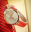 Fashion Casual Women's Belt Quartz Watch Metal Case Imitation Leather Strap Round Dial