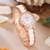 Fashion Casual Women's Quartz Watch With Lace And Round Diamond Alloy And Stainless Steel Materials