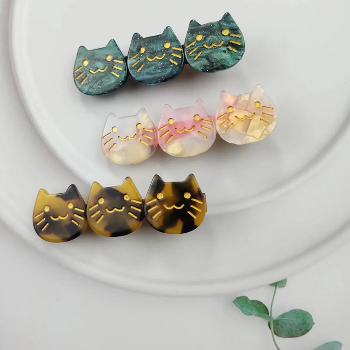 Fashion Cat Acetic Acid Sheets Handmade Hair Clip 1 Piece