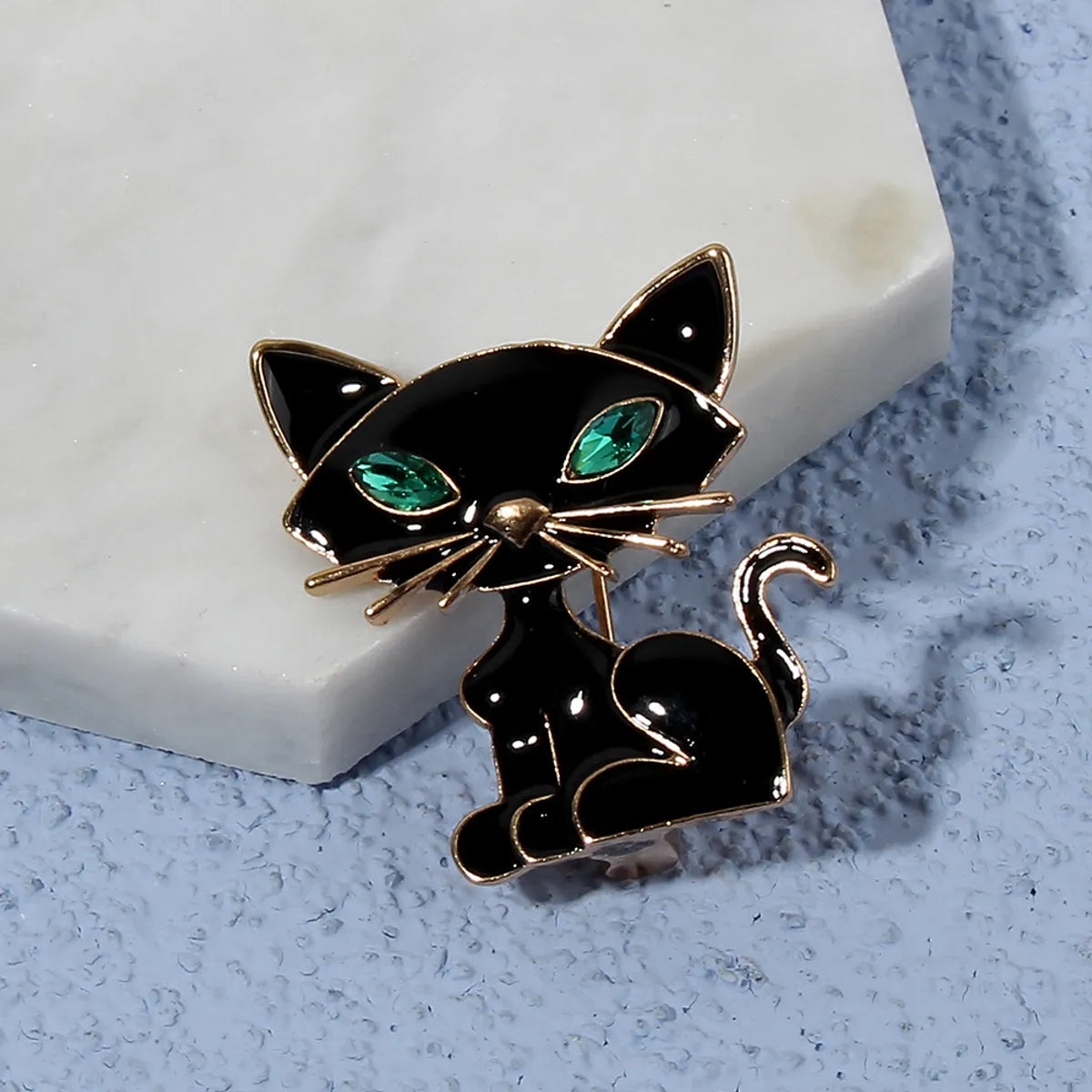 Fashion Cat Alloy Enamel Inlay Rhinestones Women'S Brooches