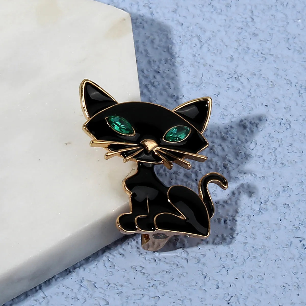 Fashion Cat Alloy Enamel Inlay Rhinestones Women'S Brooches